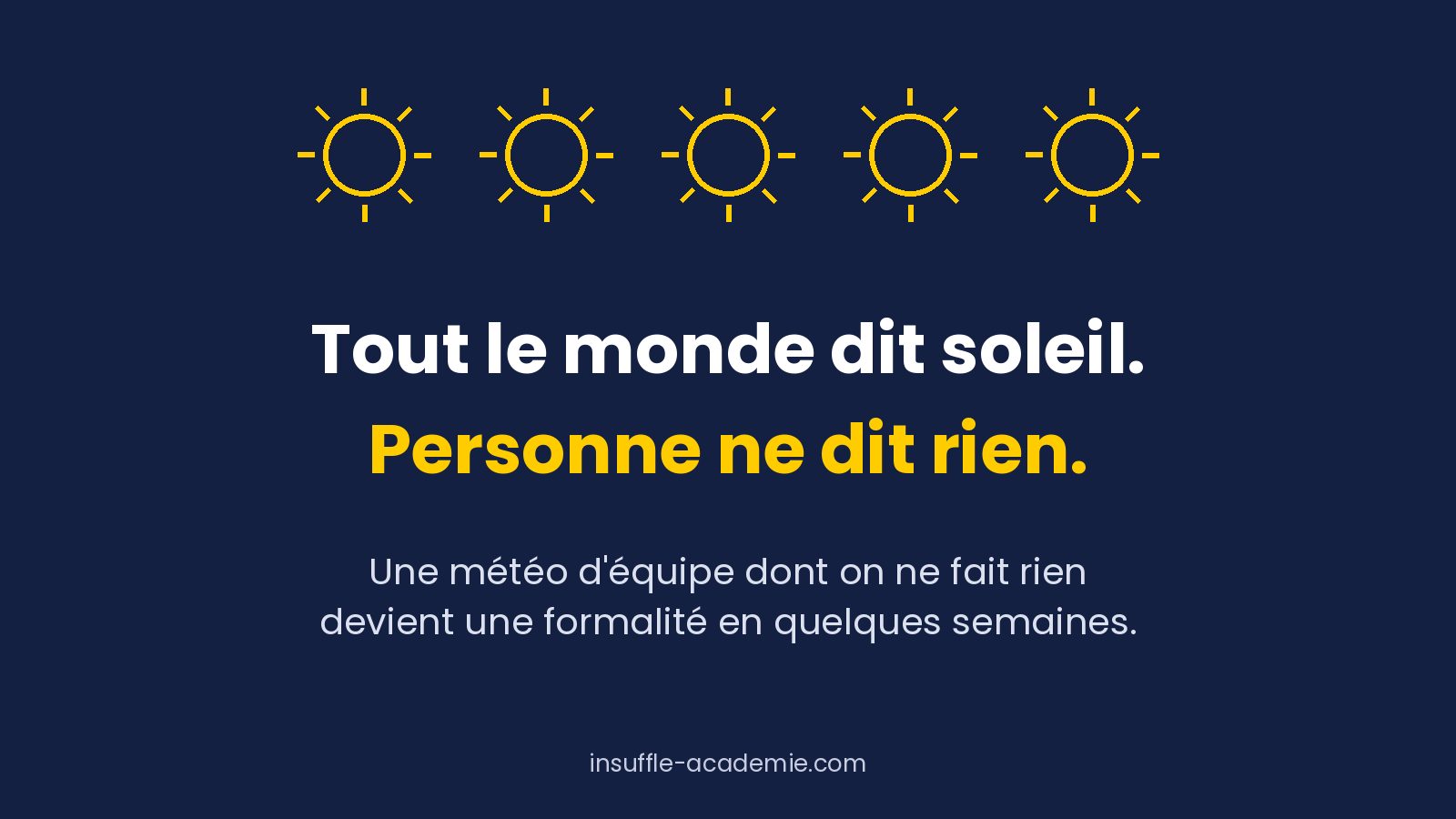 Les erreurs qui transforment la météo d'équipe en formalité, et le geste qui la remet en marche
