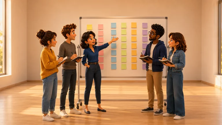 Des managers au tableau, l'équipe en retrait : ce sont eux qui portent tout