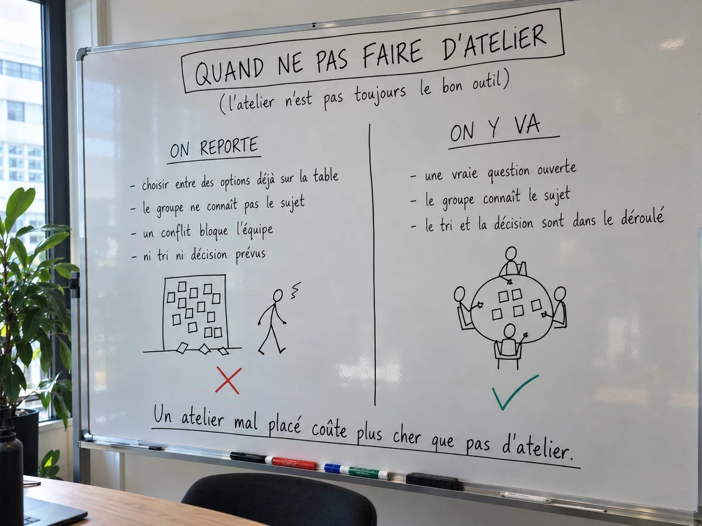 Quand ne pas faire d'atelier : un atelier mal placé coûte plus cher que pas d'atelier
