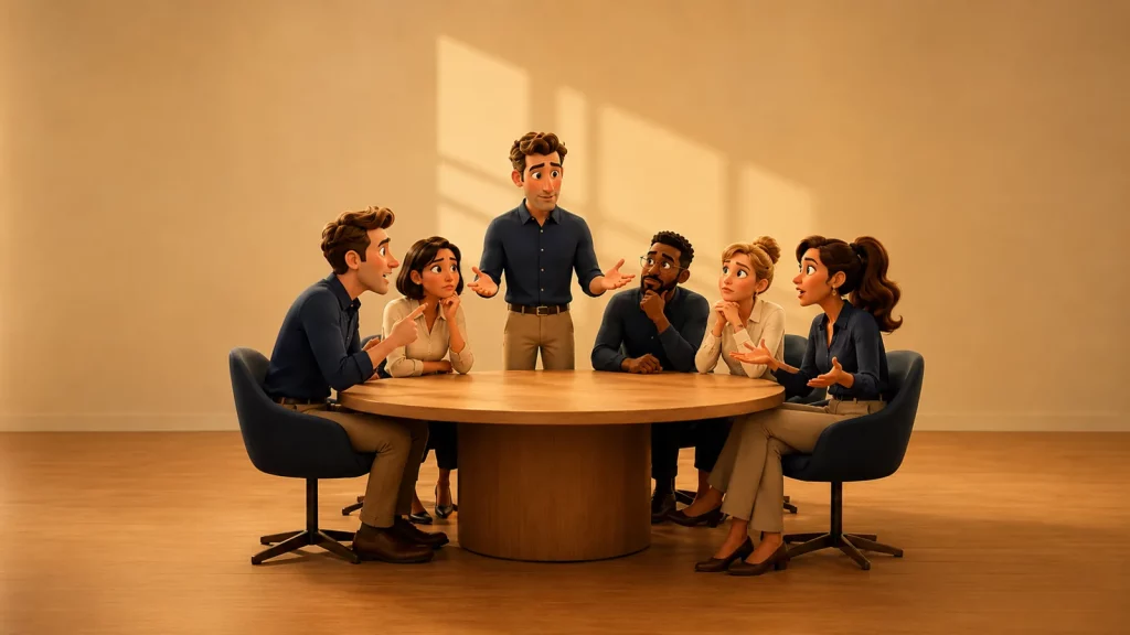 Un dirigeant qui nomme le désaccord autour de la table : la formation au questionnement pour dirigeants